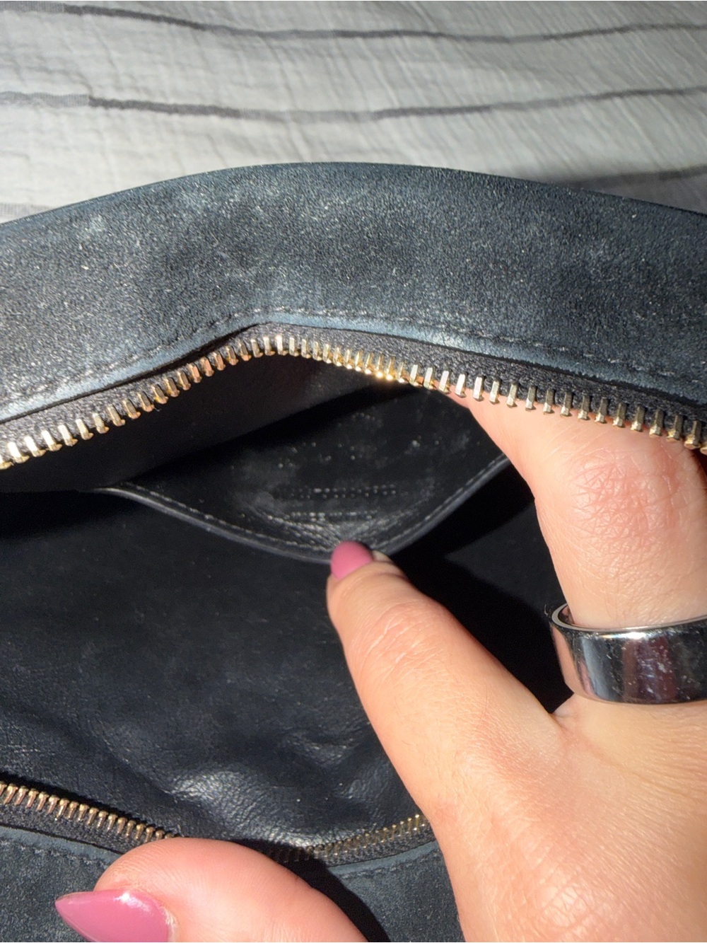 Saint Laurent Black Suede and Leather Crossbody Saddle Bag - Picture 6 of 6
